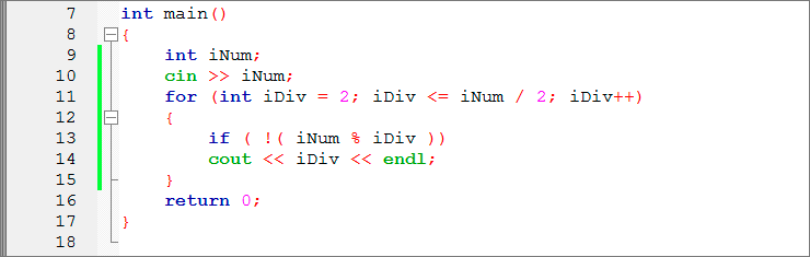 Пример использования цикла for С++